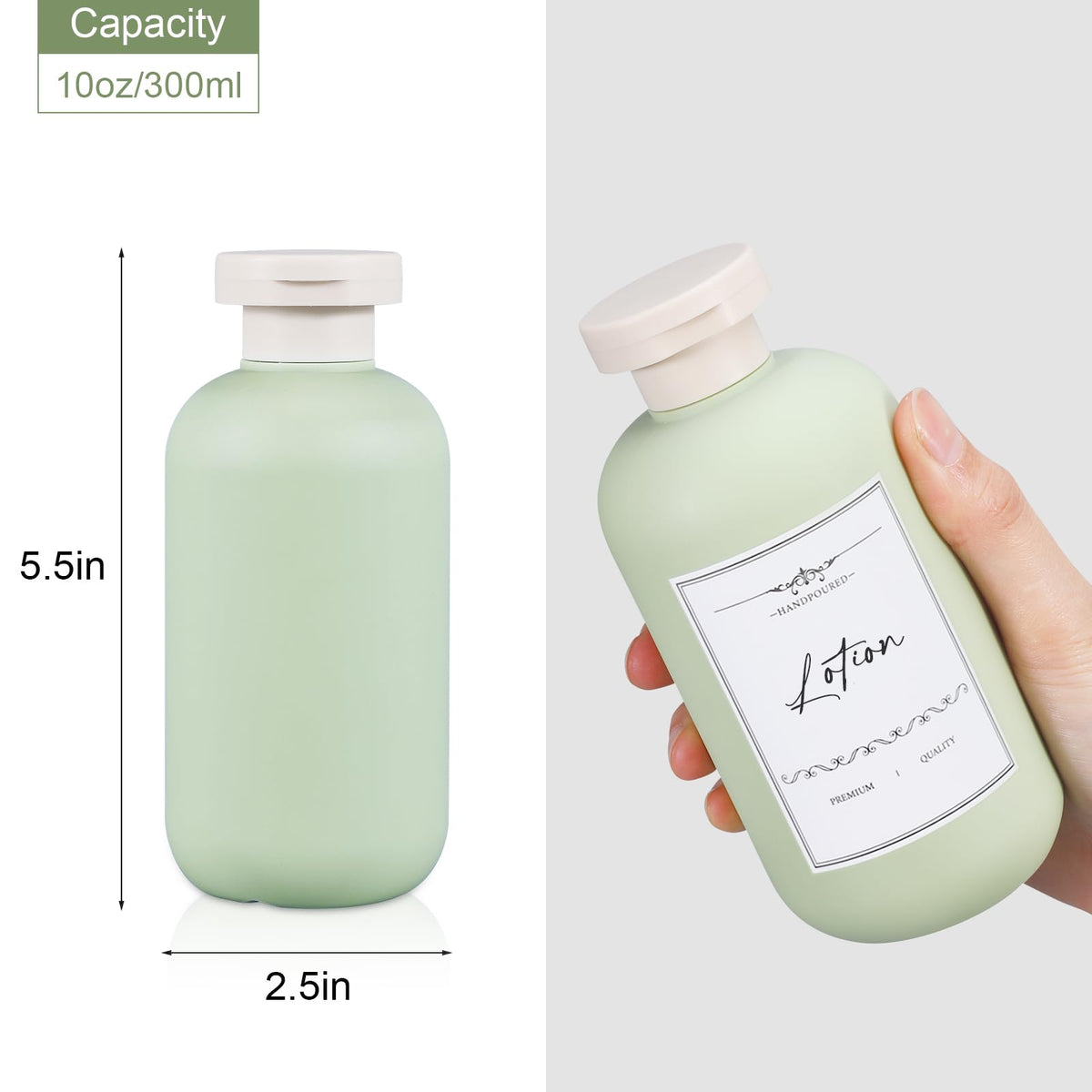 UMETASS 10 oz travel shampoo bottle green front view