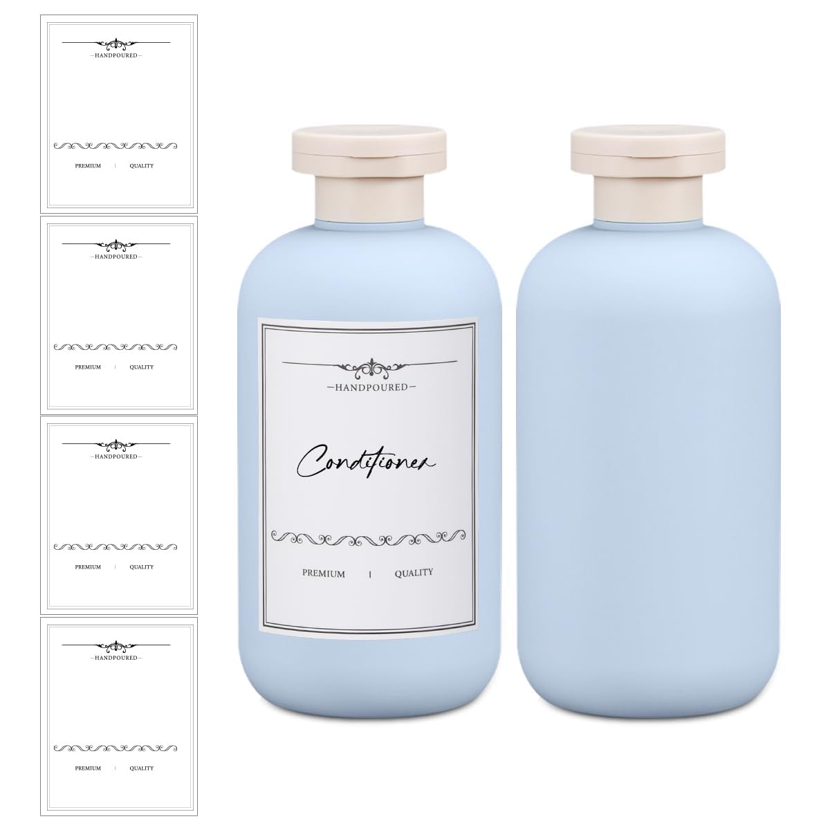 UMETASS 6.8 oz travel shampoo bottle front view in blue