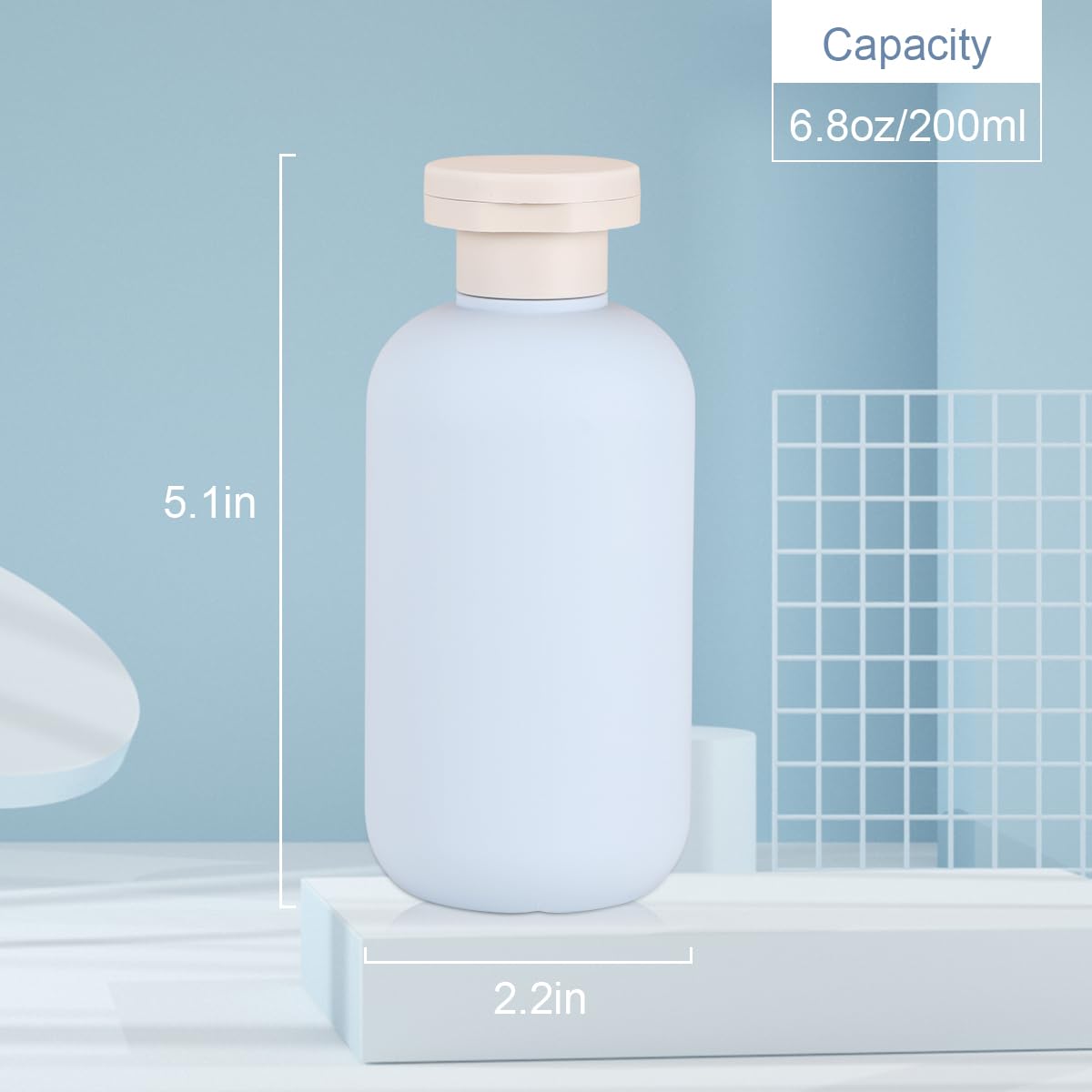 UMETASS travel shampoo bottle with flip cap open