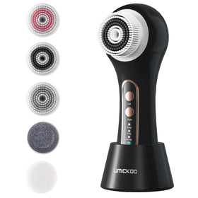 Umickoo Electric Facial Cleansing Brush front view with multiple brush heads