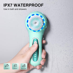 Umickoo Electric Facial Cleansing Brush side view showing control button