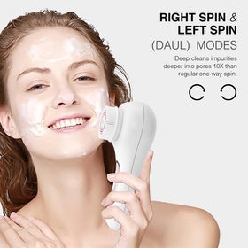 Umickoo Electric Facial Cleansing Brush side view with interchangeable heads