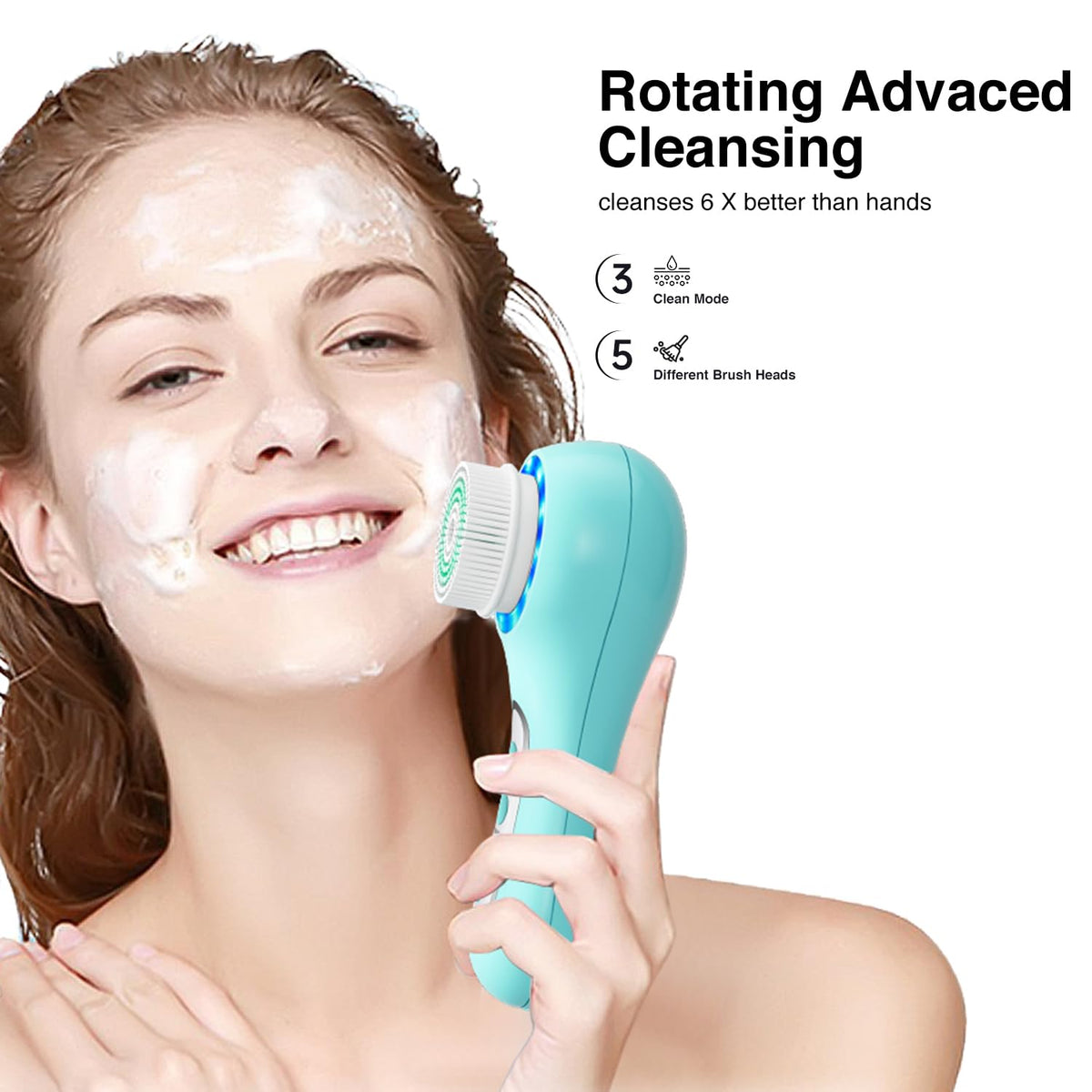 Umickoo Electric Facial Cleansing Brush with soft silicone head