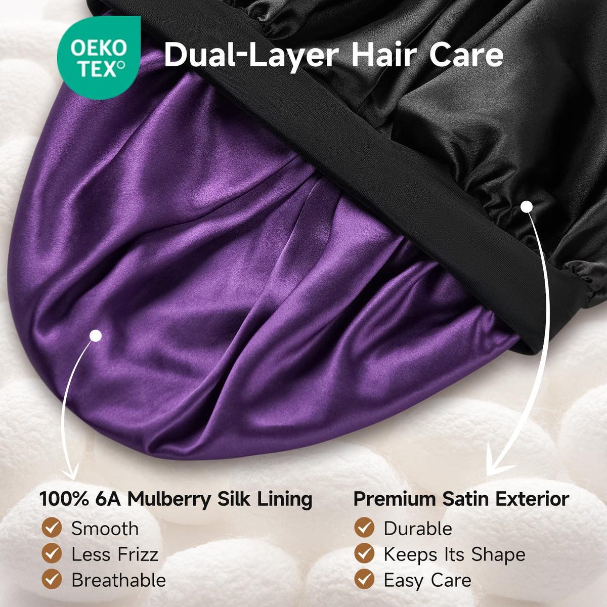 Umisleep Silk Lined Bonnet adjustable buckle detail