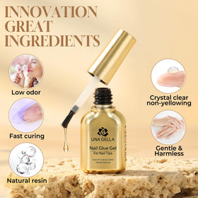 UNA GELLA 6-in-1 Gel Nail Glue 10ml side view