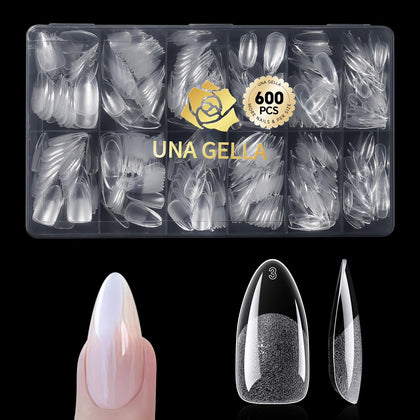 UNA GELLA Almond Gel Nail Tips 600 pcs front view