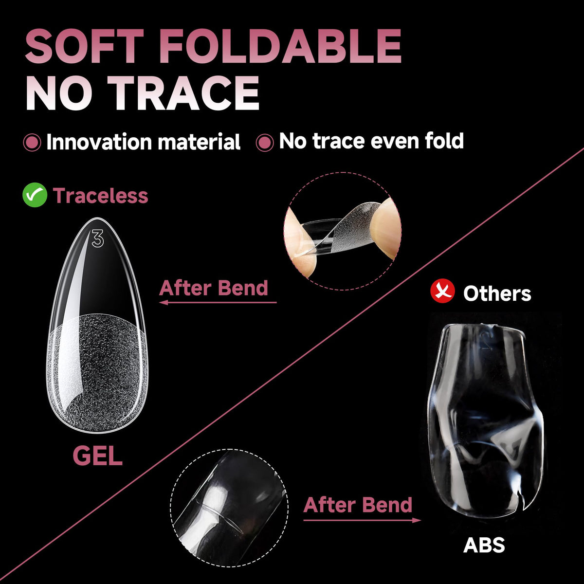 UNA GELLA Almond Gel Nail Tips application process