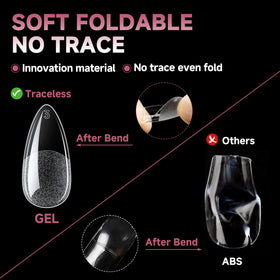 UNA GELLA Almond Gel Nail Tips application process
