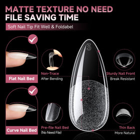 UNA GELLA Almond Gel Nail Tips size options