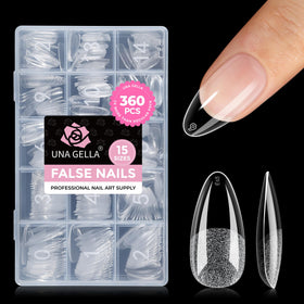 UNA GELLA Almond Nail Tips 360Pcs front view