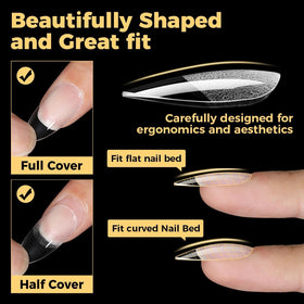 UNA GELLA almond nail tips in packaging