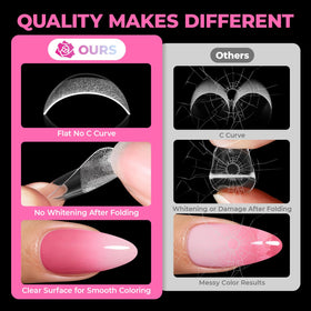 UNA GELLA Almond Nail Tips showing different sizes