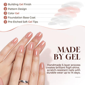 UNA GELLA Chrome Nude Press On Nails displayed in a storage box
