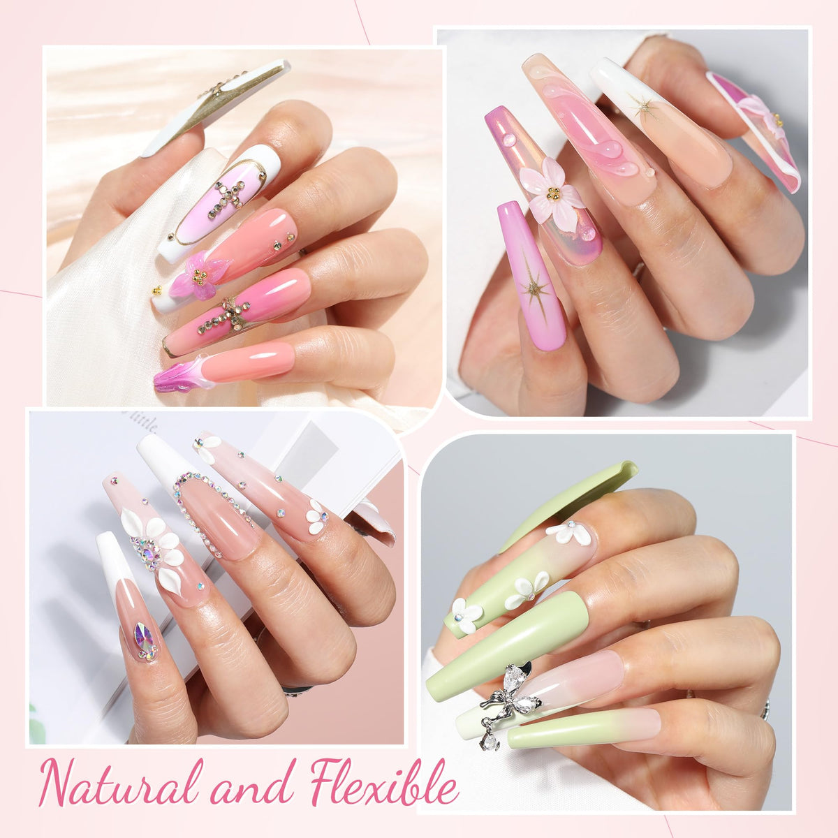 UNA GELLA Coffin Fake Nails Tips 216PCS packaging