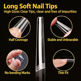 UNA GELLA Coffin Gel Nail Tips in packaging