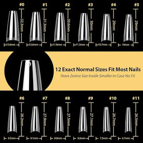 UNA GELLA Coffin Gel Nail Tips on nails