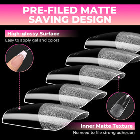 UNA GELLA Coffin Nail Tips application process