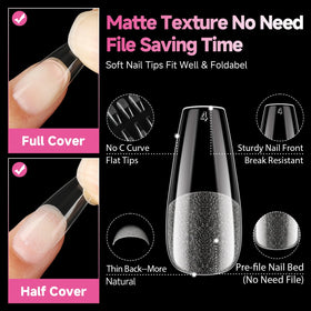UNA GELLA coffin nail tips arranged neatly