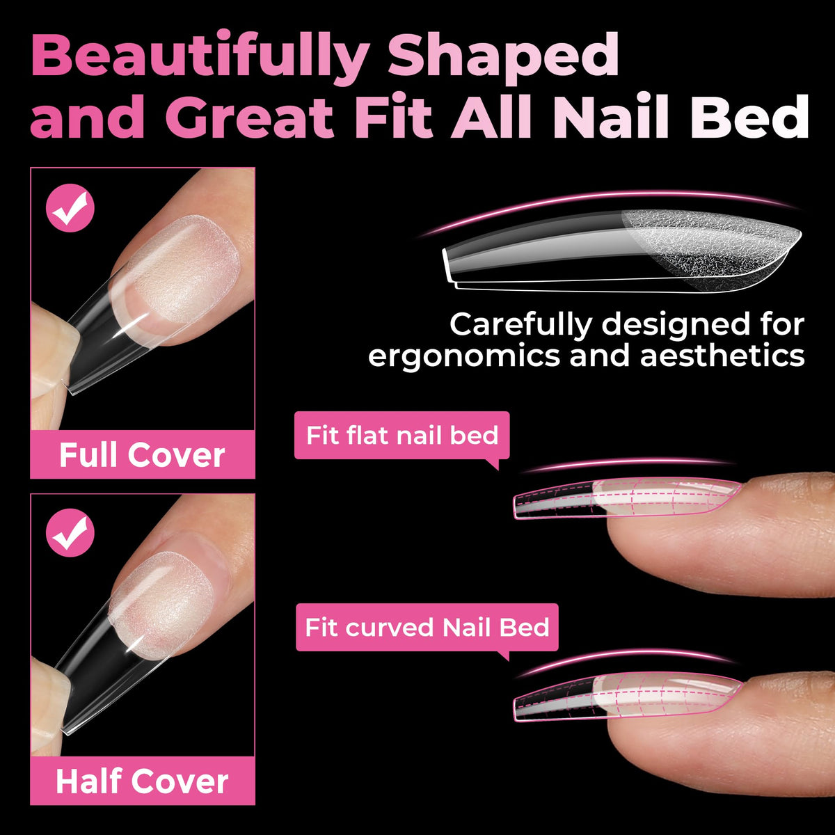 UNA GELLA coffin nail tips in packaging