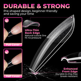 UNA GELLA Coffin Nail Tips numbered for easy selection