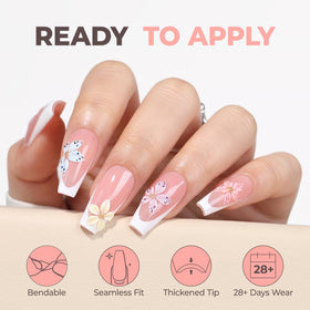 UNA GELLA Coffin Nail Tips pre-buffed medium coffin design