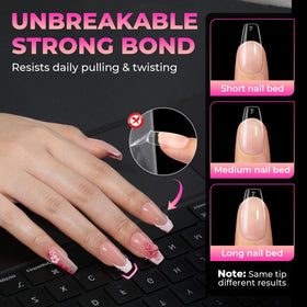 UNA GELLA Coffin Nail Tips showing flexibility and durability