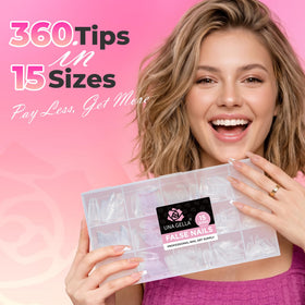 UNA GELLA Coffin Nail Tips soak-off removal process