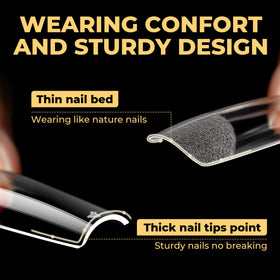 UNA GELLA Extra Long Square Nail Tips side view