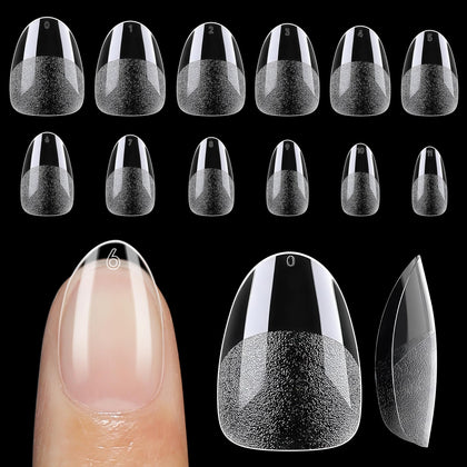UNA GELLA Extra Short Almond Nail Tips 120Pcs front view