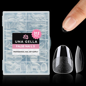 UNA GELLA Extra Short Almond Nail Tips 312pcs front view