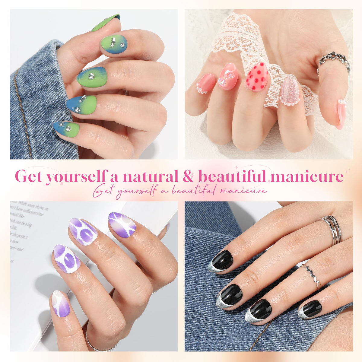 UNA GELLA Extra Short Almond Nail Tips packaging