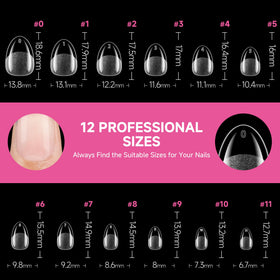 UNA GELLA Extra Short Almond Nail Tips side view