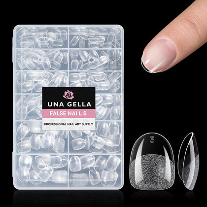 UNA GELLA Extra Short Oval Nail Tips pack front view