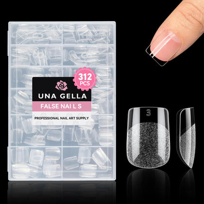 UNA GELLA Extra Short Square Nail Tips 312pcs front view