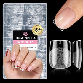 UNA GELLA Extra Short Square Nail Tips 504pcs front view