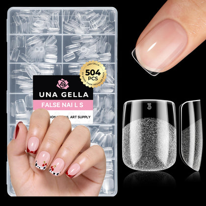 UNA GELLA Extra Short Square Nail Tips 504pcs front view