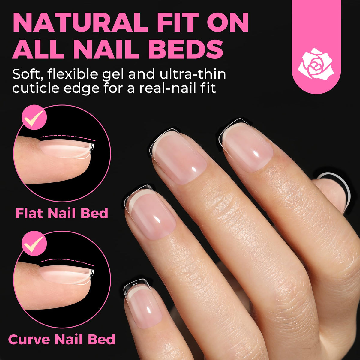 UNA GELLA Extra Short Square Nail Tips close-up