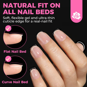 UNA GELLA Extra Short Square Nail Tips close-up