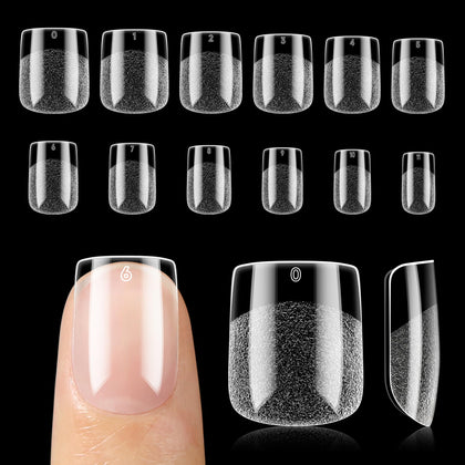 UNA GELLA Extra Short Square Nail Tips front view