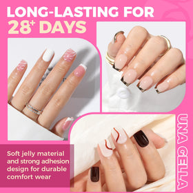 UNA GELLA Extra Short Square Nail Tips in various sizes