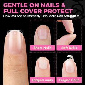 UNA GELLA Extra Short Square Nail Tips showing smooth edge