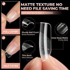 UNA GELLA Extra Short Square Nail Tips with acetone for removal