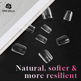 UNA GELLA Extra Short Square Nail Tips with no trace feature
