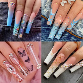 UNA GELLA fake nails showing different sizes and shapes