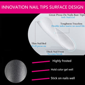 UNA GELLA Full Square Gel Fake Nails in packaging