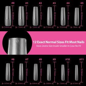 UNA GELLA Full Square Gel Fake Nails with nail polish