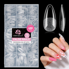 UNA GELLA Gel Nail Tips Almond Shape 450PCS front view