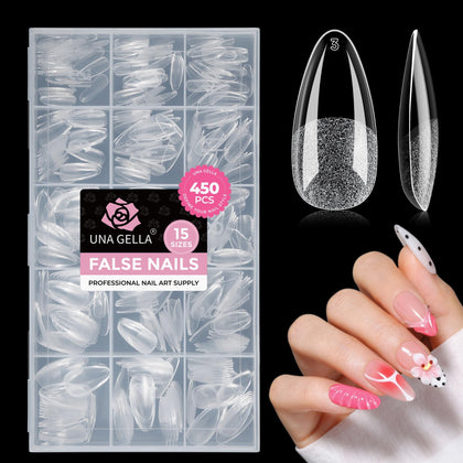 UNA GELLA Gel Nail Tips Almond Shape 450PCS front view