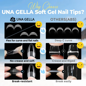 UNA GELLA Gel Nail Tips Almond Shape application process