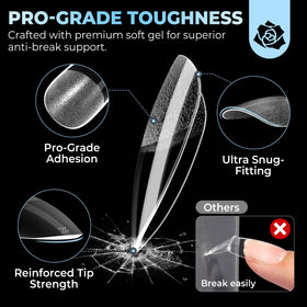 UNA GELLA Gel Nail Tips Almond Shape close-up of tips